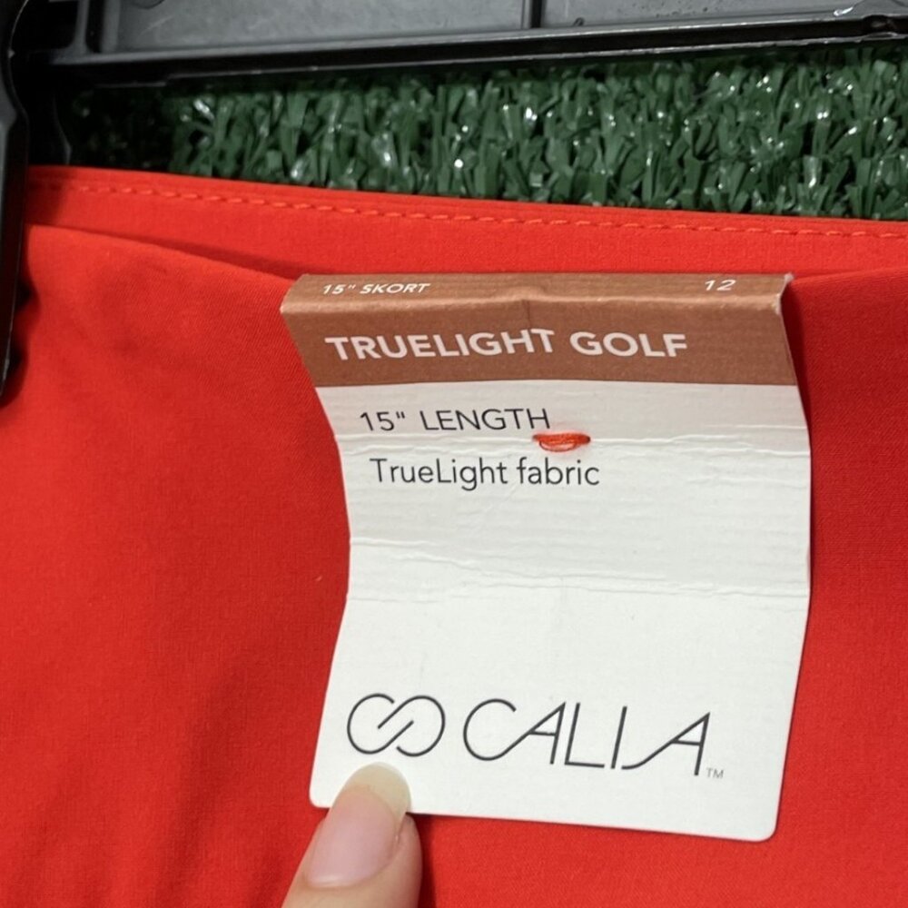 Calia Truelight Golf Skort 15" UPF 50 Red NWT Size 12 Sports NWT - Picture 10 of 11